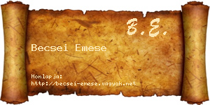 Becsei Emese névjegykártya